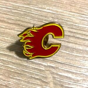 Vintage NHL Calgary Flames Logo Enamel Pin